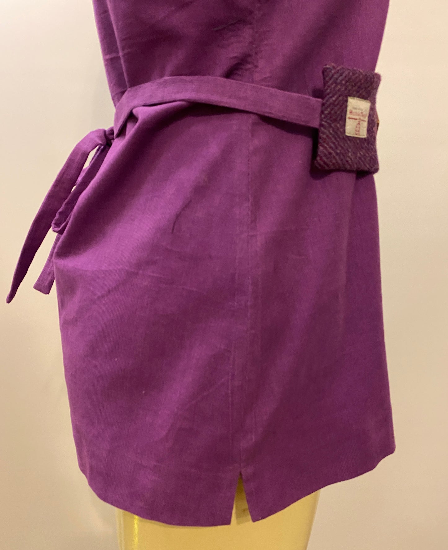 Jasmin Top with Harris Tweed belt and Hand Embroider - Purple