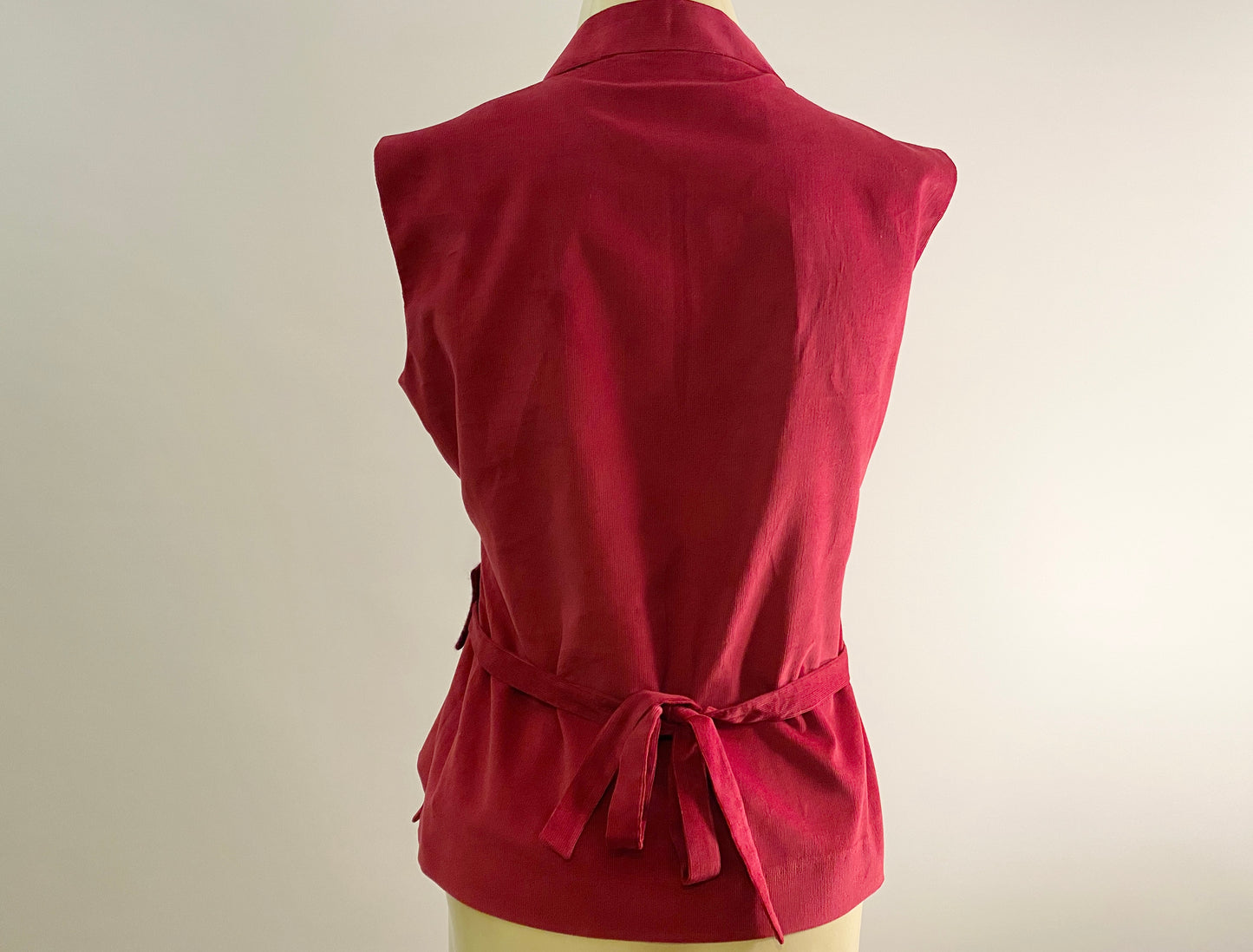 Jasmin Top with Harris Tweed belt and Hand Embroidery-Short Cherry