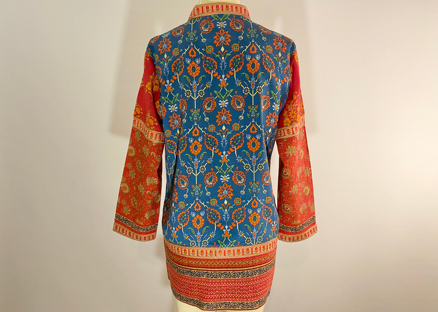 Lantana Shirt. Mix of Boho Printed Cotton