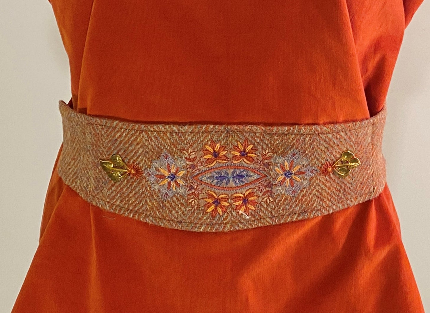 Jasmin Top with Harris Tweed Belt - Orange