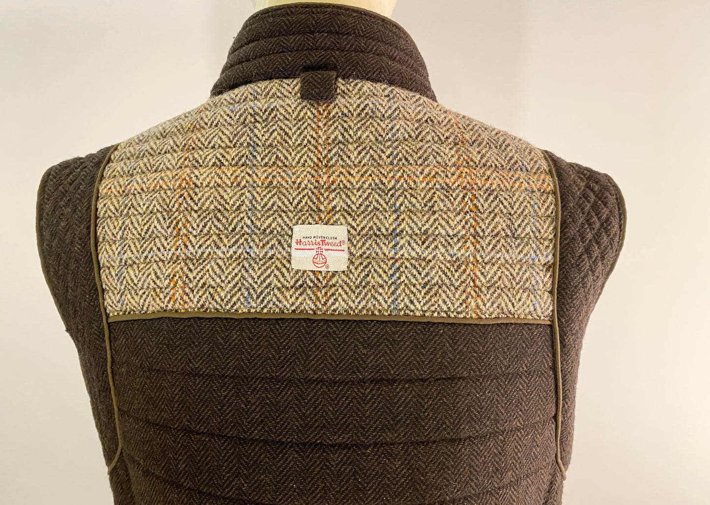 Sericea Vest with Brown Herringbone Harris Tweed